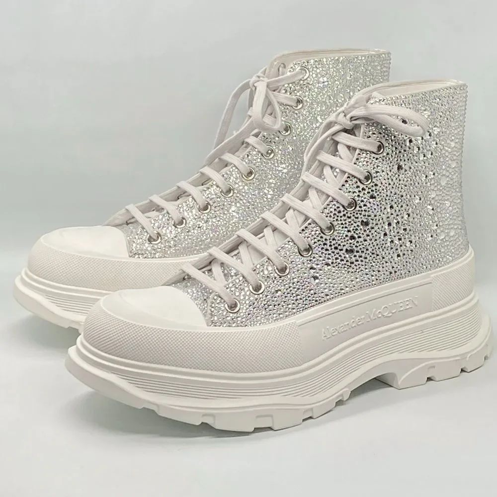 Alexander McQueen Treadslick Crystal High Top Sneakers size 46/us size 13